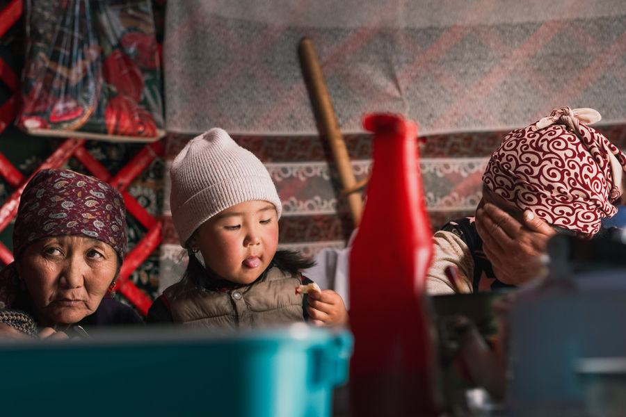 Nomad lunch time Kyrgyzstan
