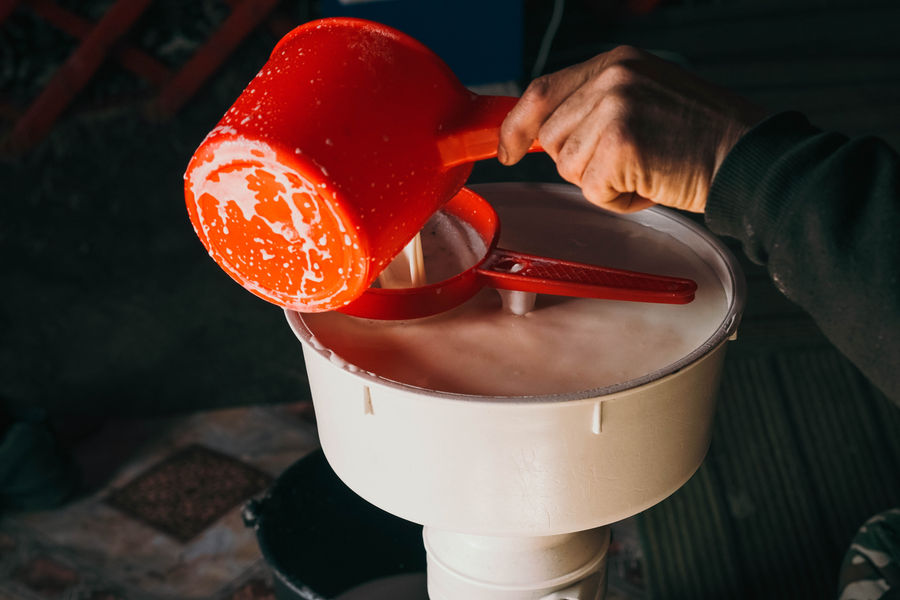 Kaymak making Kyrgyzstan